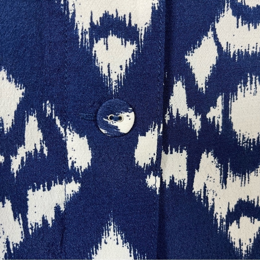 Talbots Blue Ikat Print Viscose A Line Skirt - Picture 5 of 15